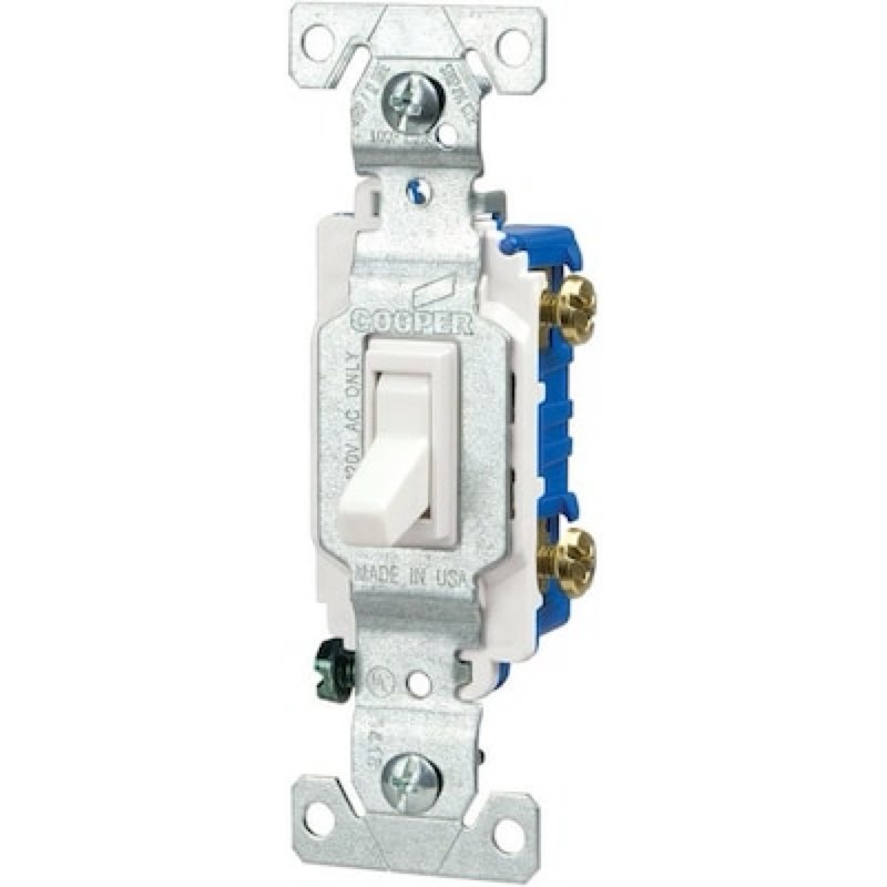 eaton 15-amp single-pole illuminated toggle light switch , white