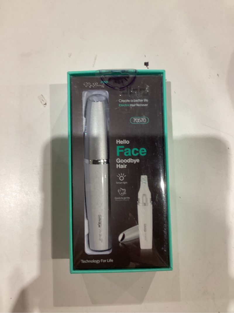 Condition photo showing As Is for dsp women's facial shaver - electric face razor for women with led light, removable blade for easy cleaning, type-c charge, gentle hair removal device white lady's shaver