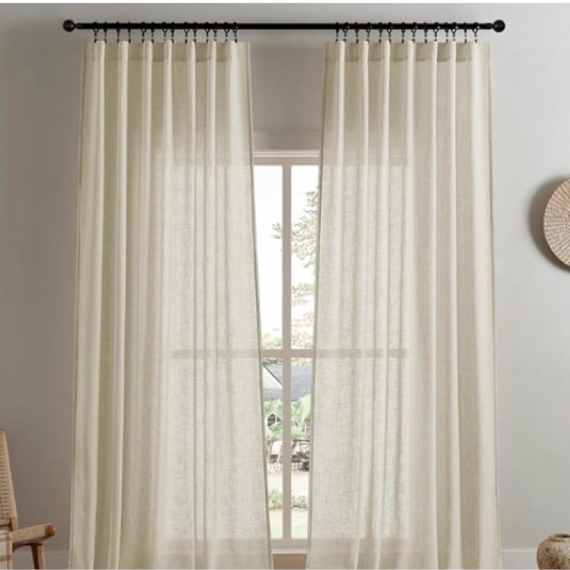 joydeco linen curtains 84 inch length 2 panel sets,light filtering curtains for bedroom 70 inch wide