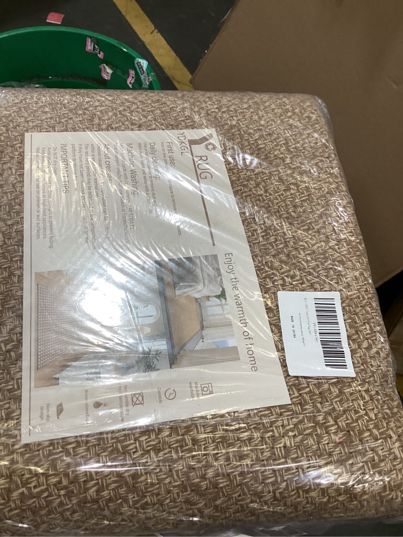 Condition photo showing New/Like New for Washable Area Rug 6x9 Large Jute Like Rug for Living Room, Soft Non Slip Rugs Carpet for Dining Room Bedroom Cotton Boho Woven Braided Rugs Home Office Decor, Brown 6' x 9' Brown