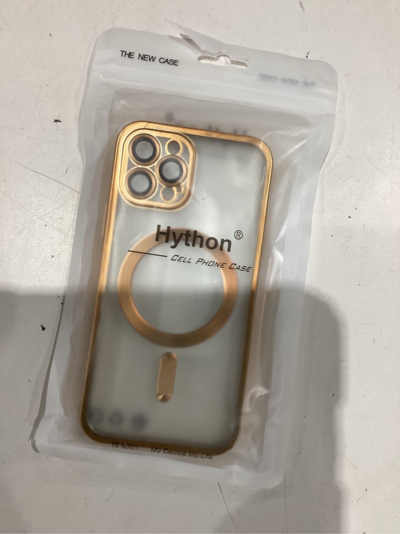 Condition photo showing Good Condition for hython magnetic clear for iphone 12 pro case with camera lens protector [compatible with magsafe] luxury plating edge slim soft tpu cover protective phone case for iphone 12 pro 6.1", gold gold iphone 12 pro - 6.1 inch