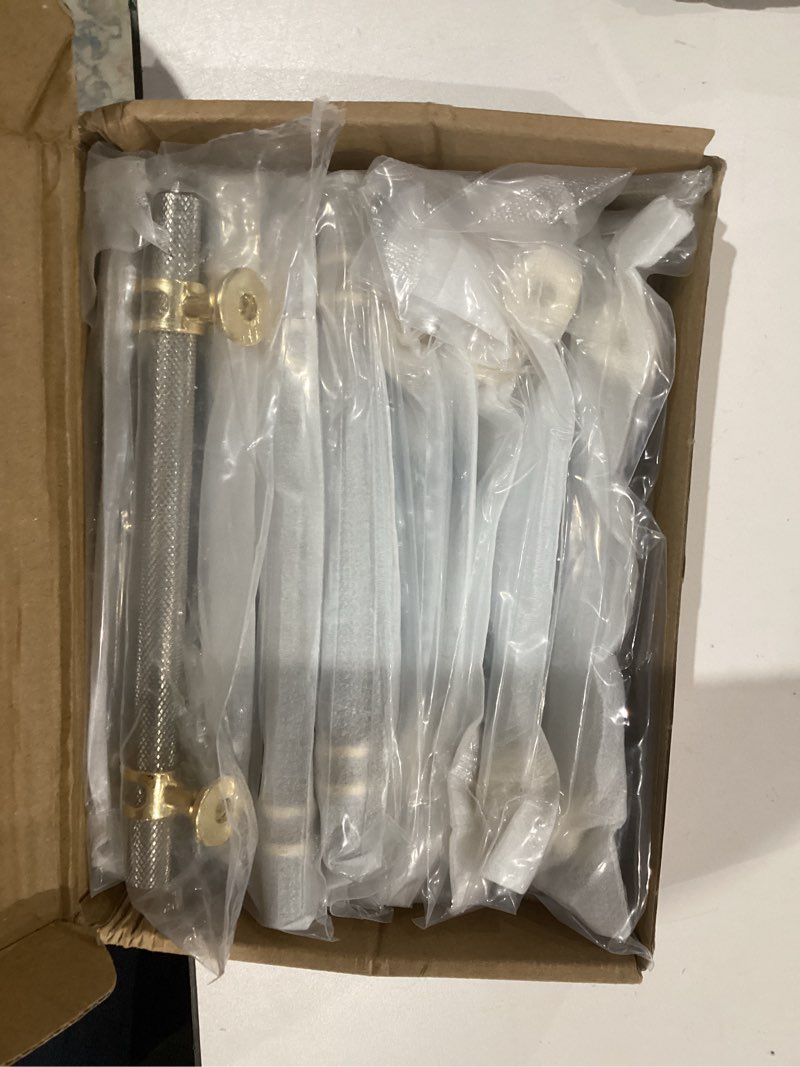 Condition photo showing Good Condition for 10 Pack Gold and Brushed Nickel Cabinet Pulls 5"(128mm) Hole Centers Hardware for Cabinets,Kitchen Cabinet Handles,Arch Cabinet Handles for Bathroom Dresser Drawer Handles 5"/128MM Hole Center - Pull Gold & Stain Nickel