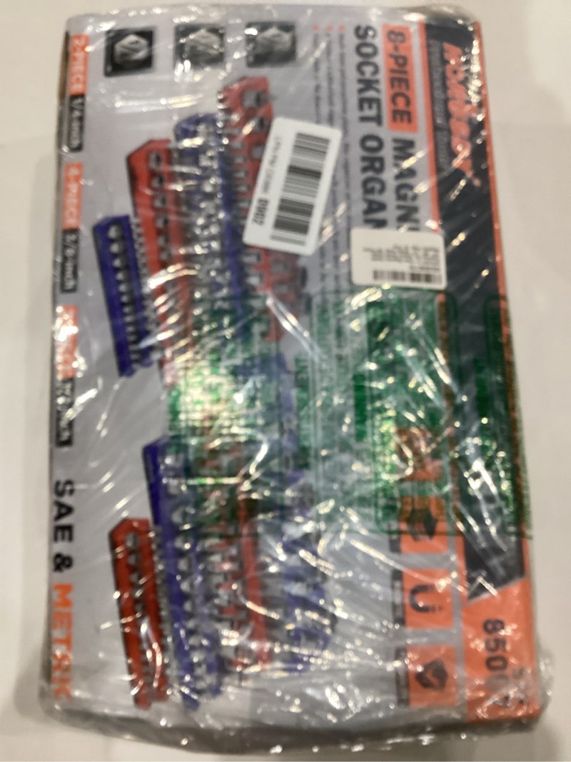 Condition photo showing As Is for HORUSDY 8-Piece Magnetic Socket Organizer Set, Magnet Socket Holder, 1/4", 3/8", 1/2" Socket Holds 199 Pieces Magnetic Trays. (8-Piece Organizer Set)