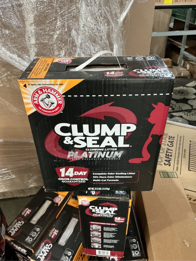 Condition photo showing New/Like New for ARM & HAMMER Clump & Seal Platinum Cat Litter, Multi-Cat, 14-Day Odor Control, Rock-Hard Clumps, 27.5 lbs – Powerful Odor Eliminator with Baking Soda Clump & Seal Platinum Clumping Cat Litter 27.5 Lbs