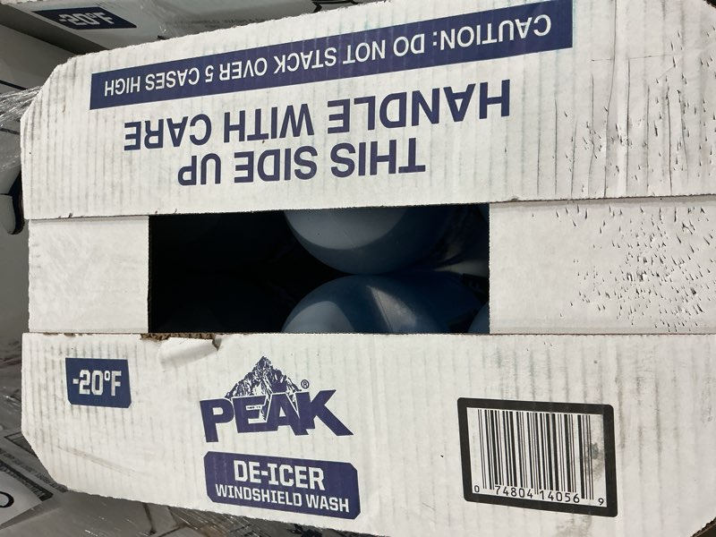 Condition photo showing New/Like New for peak de-icer windshield wash, 1 gallon, 6 ct