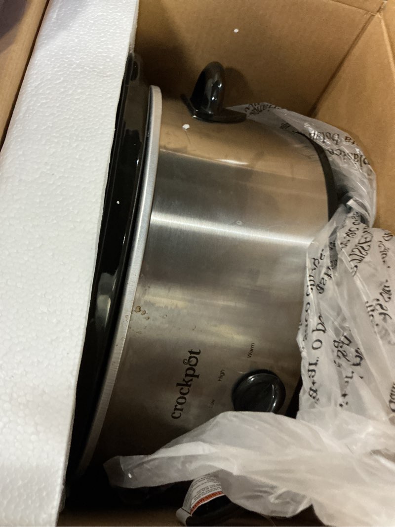 Condition photo showing As Is for Crock-Pot 7qt Manual Slow Cooker - Stainless Steel