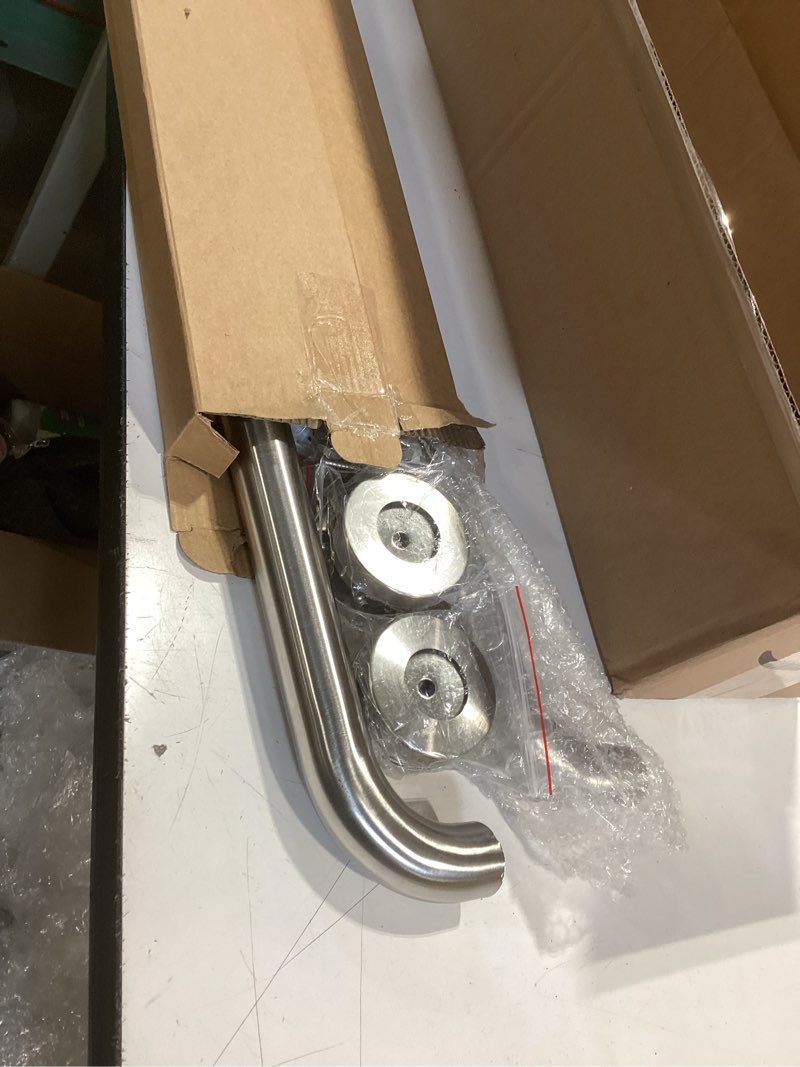Condition photo showing Good Condition for 2 Pack 24 Inch Shower Grab Bar, ZUEXT Satin Brushed Nickel Stainless Steel Bathroom Grab Bar, Shower Balance Bar,Safety Hand Rail Support,Handicap Elderly Senior Assist Bath Handle(1.25" Diameter) Satin Brushed Nickel 24 Inch - 2P