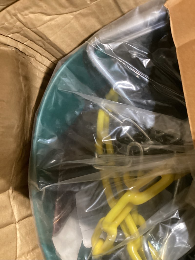 Condition photo showing Good Condition for High Back Full Bucket, Toddler Swing with Coated Chains & Triangle Dip Pinch Protection for Safety, Baby Swing Outdoor with Locking Buckles, Toddler Bucket Swing for Backyard, Playground, Green