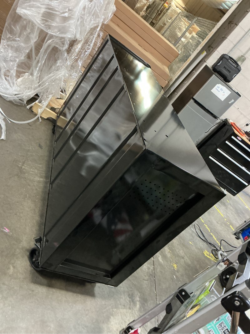 Condition photo showing As Is for craftsman 62.5-in w x 37.5-in h rolling black/grey wood work bench
