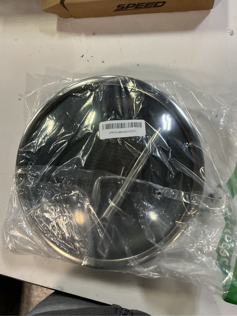 Condition photo showing As Is for non stick frying pans, 10-inch with lid, hybrid frying pans nonstick stainless steel skillets, dishwasher & oven-safe, stay-cool handle, pfoa free cookware, compatible with all cooktops stainless steel 10" + lid