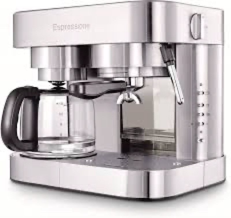 espressione combination stainless steel espresso + coffee maker, 10 cups