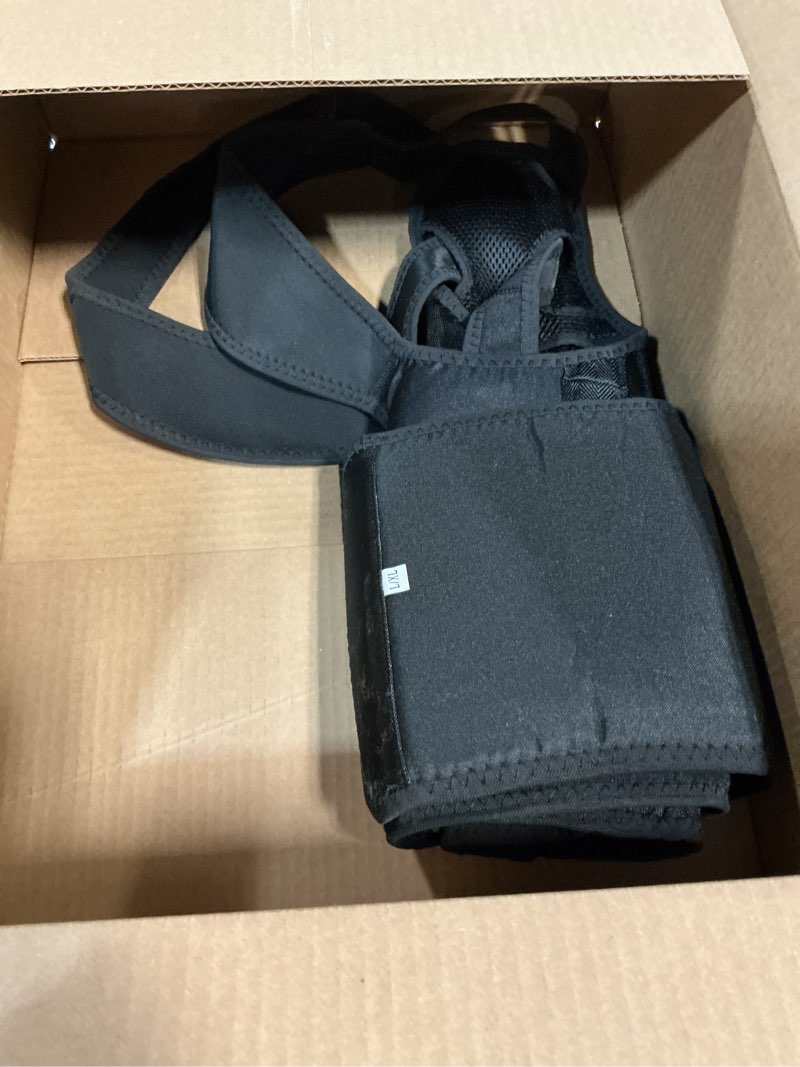 Condition photo showing As Is for Lane Heal Back Brace Posture Corrector for Women and Men, Adjustable Upper and Lower Back Support for Pain Relief, Hunchback, Scoliosis, Comfortable and Invisible Under Clothes L (Waist 34''-38'') Black