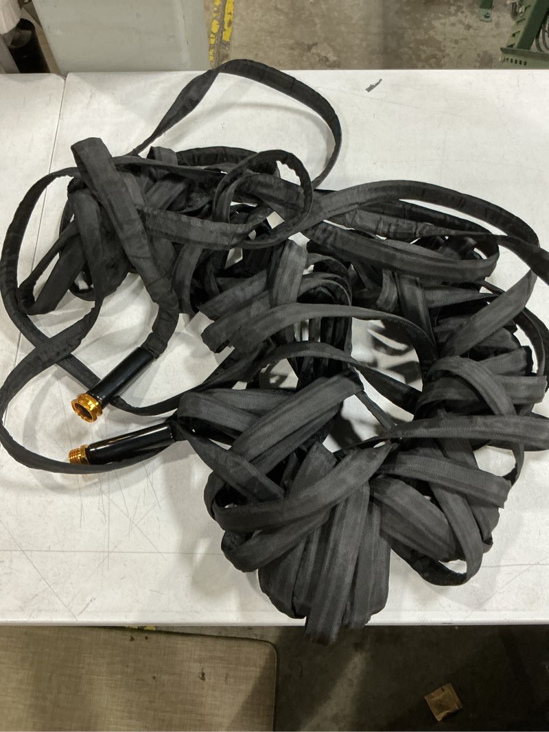 Condition photo showing As Is for giraffe tools garden hose 100ft lightweight lay flat water hose kink free flexible hose with 9 spray function nozzle?black?