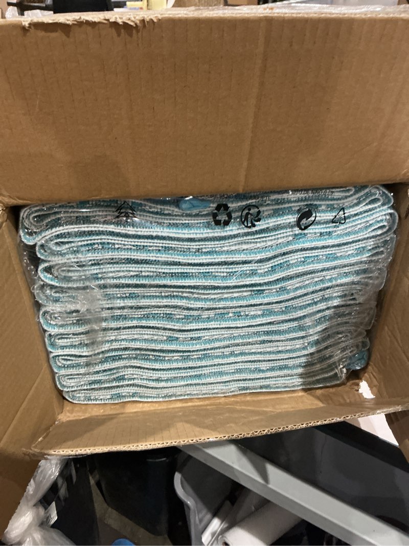 Condition photo showing Good Condition for garvee outdoor rugs 9x18 waterproof reversible mat boho leaf patio rug with 4 stakes and starage bag, large outdoor rv mat rugs for camping, picnic, balcony, deck, backyard, teal & white teal & white 9' x 18' (rectangular)