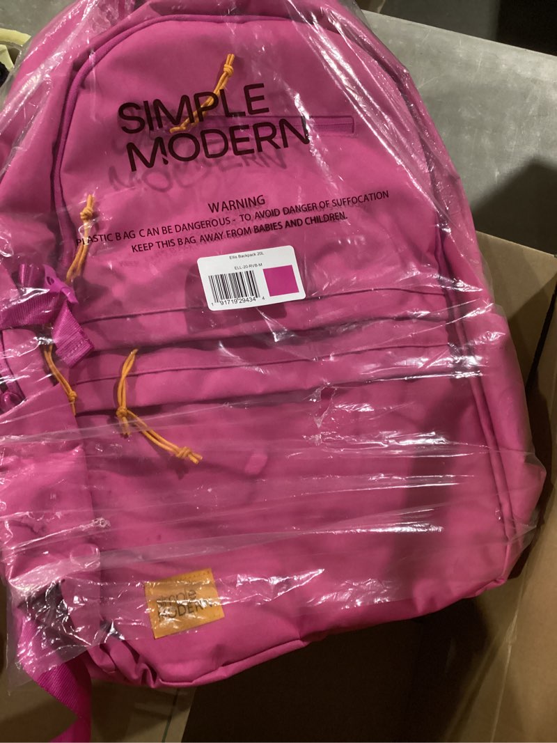 Condition photo showing New/Like New for simple modern ellis backpack for school | medium 20l elementary middle and high school bookbag for kids and teens | girls and boys | raspberry vibes medium | 20 liter -raspberry vibes