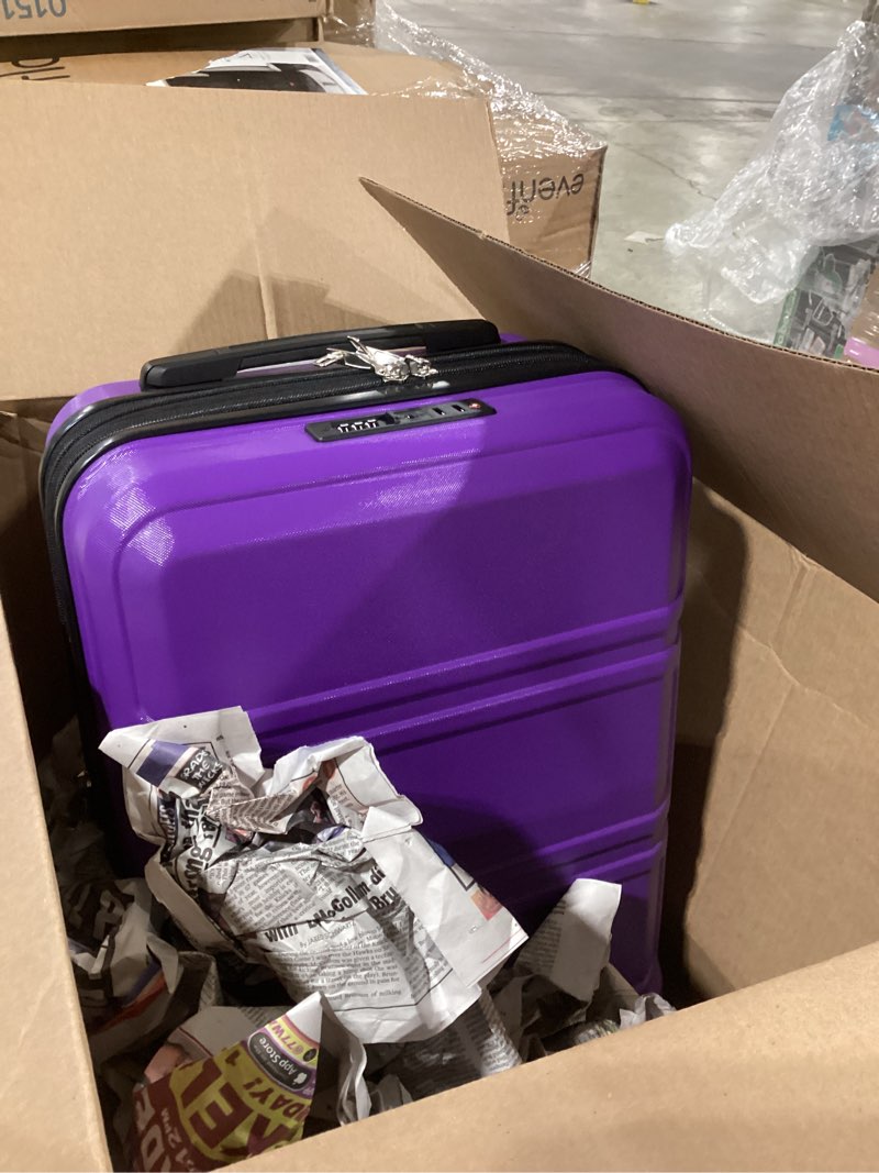 Condition photo showing Good Condition for kono carry on luggage 22x14x9 airline approved with spinner wheels,lightweight pc+abs 20 inch luggage with tsa lock,expandable hard shell carry on suitcases for men women,purple expandable carry-on 20 inch(22x14x9") purple