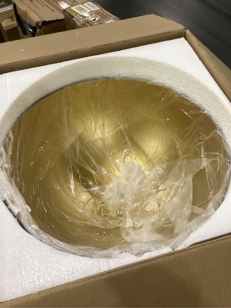 Condition photo showing New/Like New for vintage 2 pendant light,industrial pendant light,17.72 inches large diameter, line length 78.74" black and gold pendant light, widely used in the kitchen island, bedroom, dining room, hallway, garage 17.72‘’black and gold 2