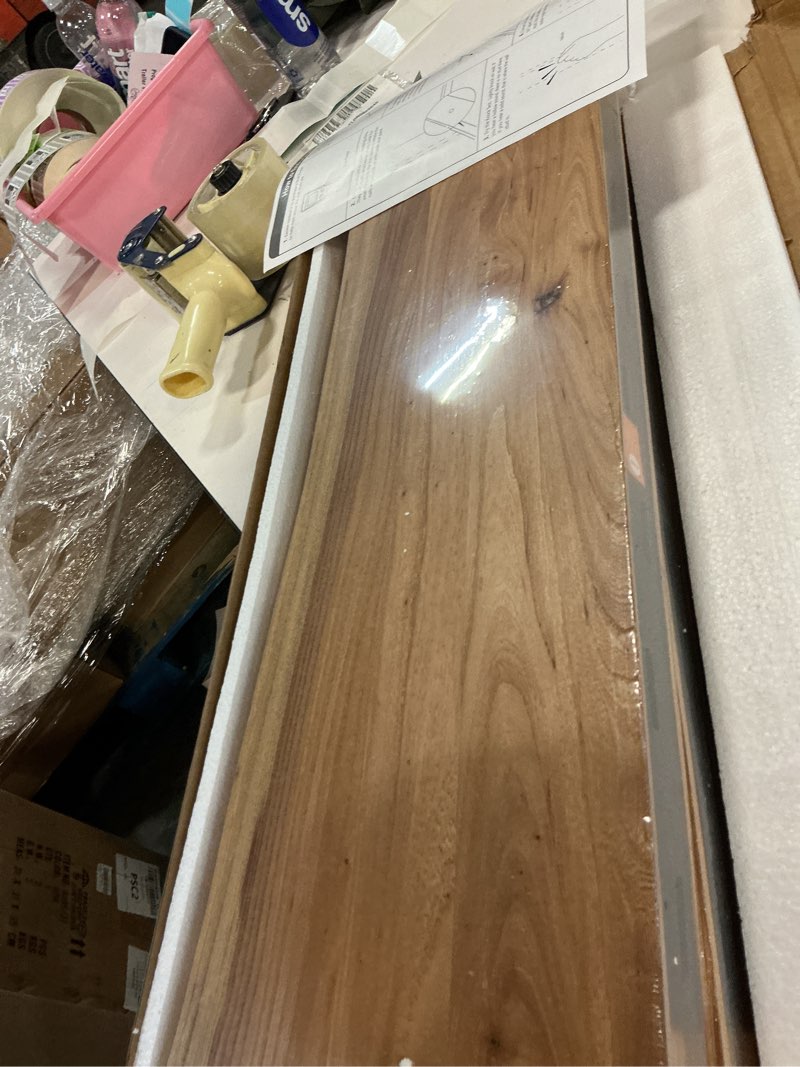 Condition photo showing New/Like New for Realgulf Floating Shelves Set of 2, Solid Elm Wood Wall Shelves 24 Inch - Invisible Bracket Mount for Living Room, Bedroom, Kitchen, Bathroom - Natural Natural Elm Live Edge, 24"L, 2Packs