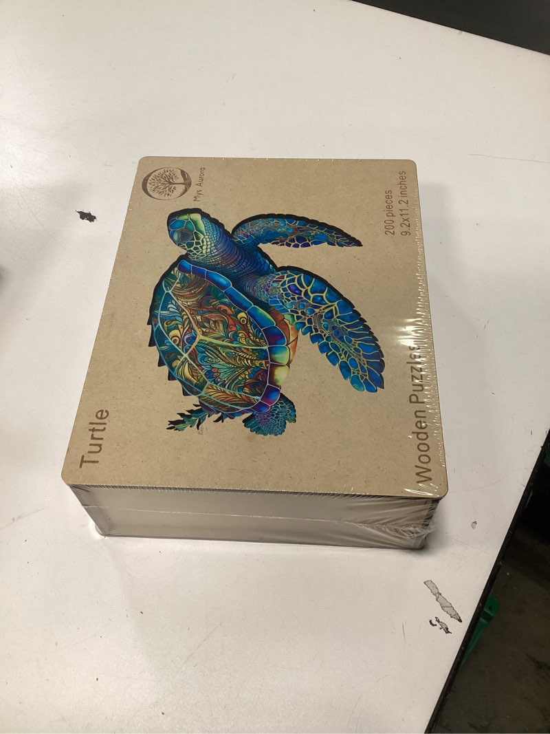 Condition photo showing New/Like New for Wooden Puzzles, Sea Turtle Jigsaw Puzzles 200 Pieces, Unique Shaped Wooden Puzzle for Adults and Kids, Birthday Gift Family Game 9.2 x 11.2 Inch Medium Ocean Turtle