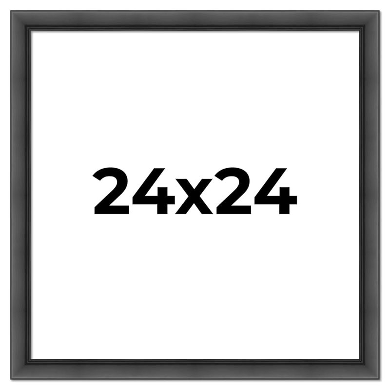 24x24 poster frame 2 pack, white solid wood photo picture frame for horizontal or vertical wall mounting, hanging hardware included 24\"x24\" black 