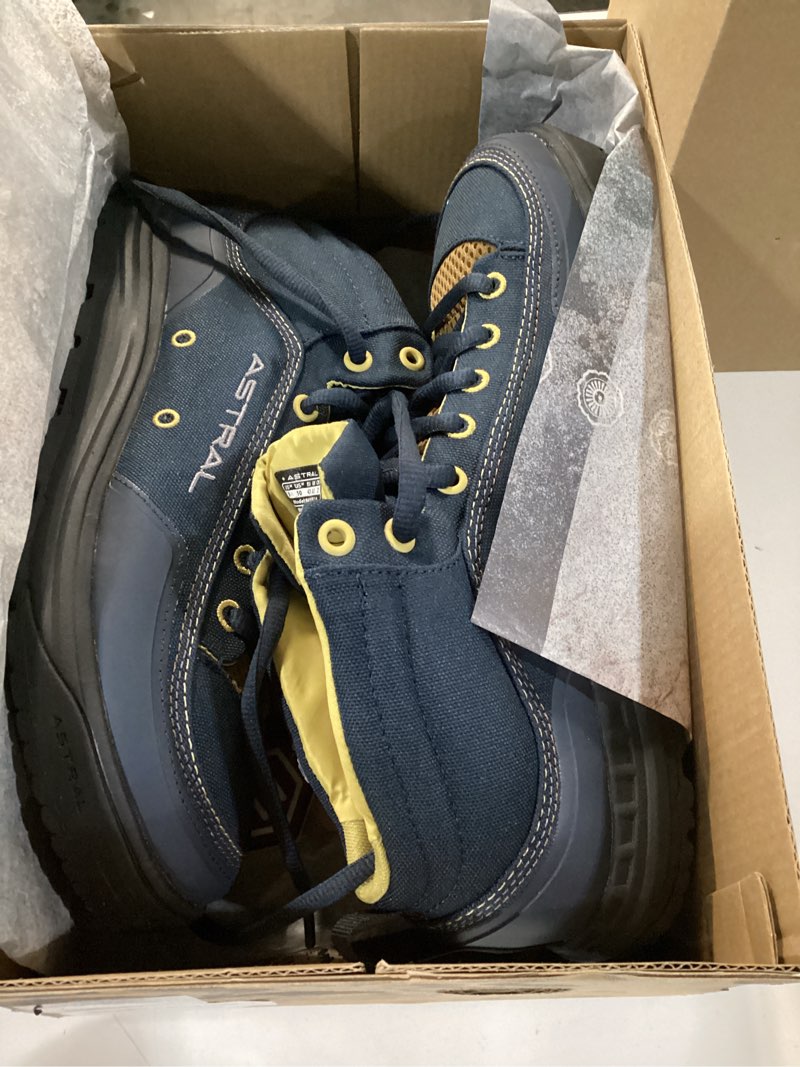 Condition photo showing New/Like New for size 10 astral rassler 2.0 outdoor minimalist shoes, grippy and lightweight, made for whitewater, canyoneering, fly fishing, and travel