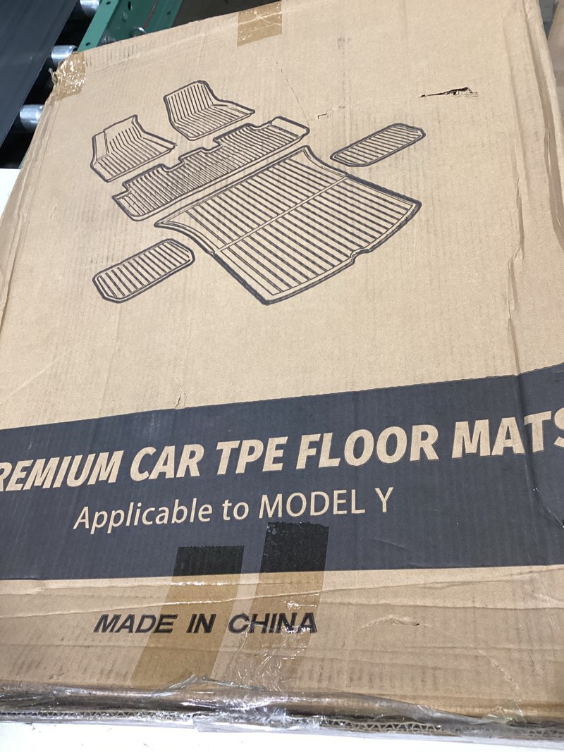 Condition photo showing As Is for 3w tesla new model y juniper 2025 2026 floor mats & cargo liners, trunk mats, seat back cover protector, all weather customer fit upgrade vigormold™ tpe, model y juniper accessories(not for standard) juniper model y upgrade 9pcs