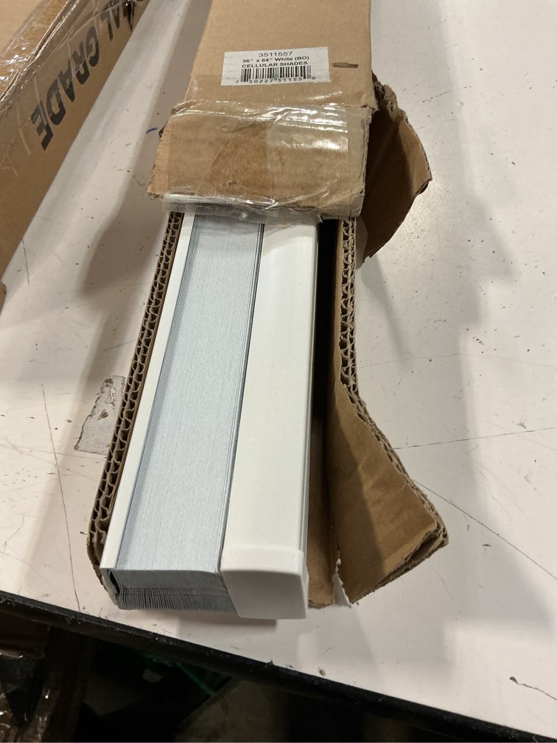 Condition photo showing Good Condition for redi shade no tools easy lift trim-at-home cordless cellular blackout fabric shade white, 36" w x 64" l, (fits windows 19"- 36") white 36"w x 64"h