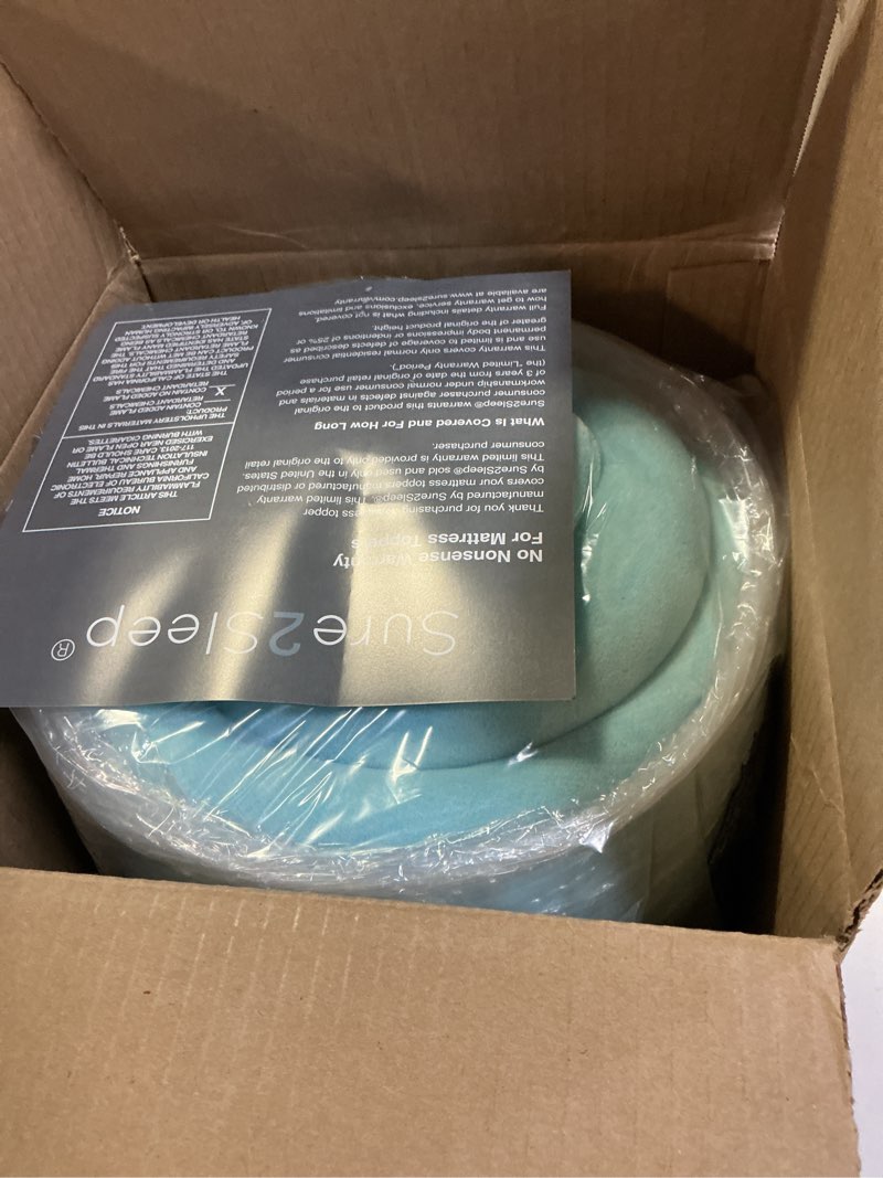 Condition photo showing New/Like New for Sure2Sleep Gel Swirl Memory Foam Mattress Topper - 3 Inch, Pressure Relieving, Cooling Comfort - Made in The USA & CertiPUR-US Certified - Softens Firm Beds and Extends Mattress Life - King Size King 3 INCH
