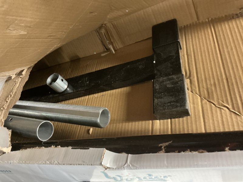 Condition photo showing As Is for Stander Wonder Pole, Security-Pole and Curve Grab Bar, Tension Mounted Floor to Ceiling Transfer-Pole for Seniors, Elderly Adults, Bathroom Safety Assist and Stability Rail, Black Metallic Black