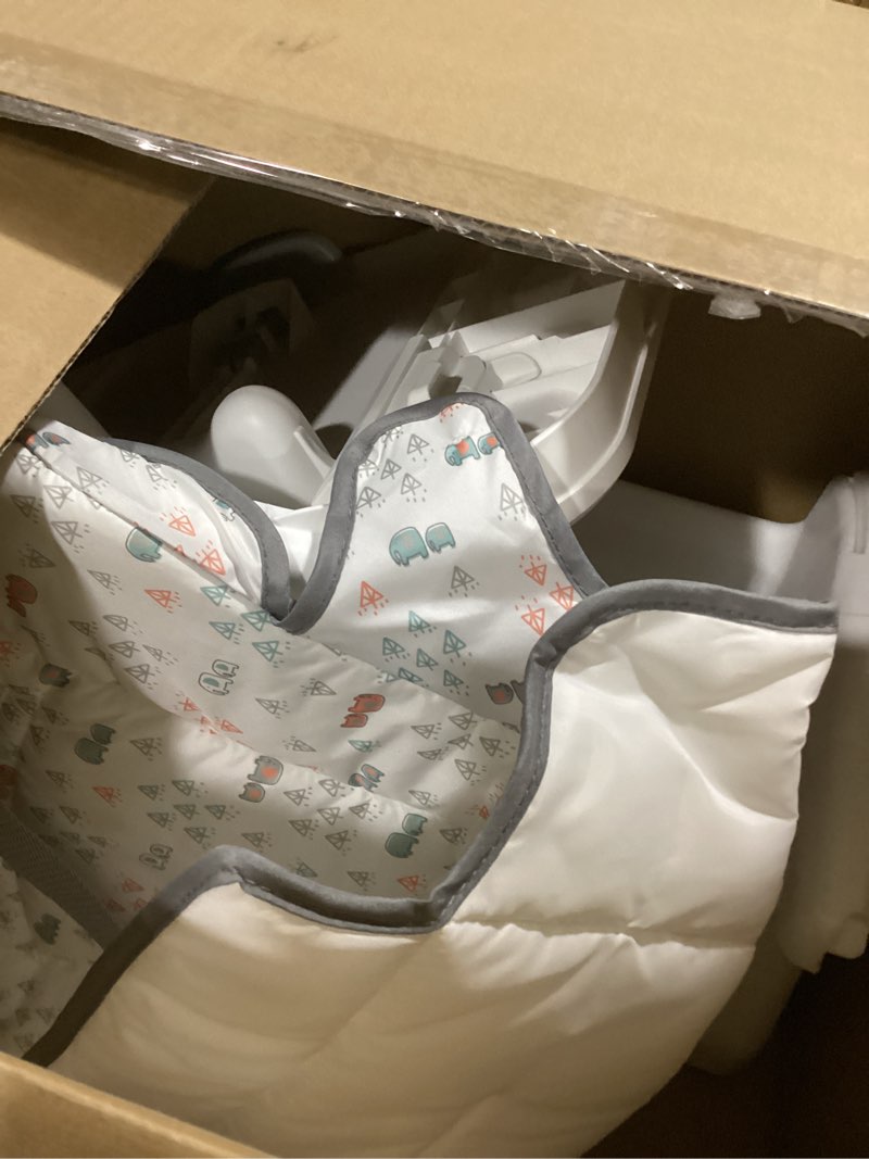 Condition photo showing Good Condition for Baby Trend Adapt SpaceSaving Booster High Chair, Elephant Meadow Coral SpaceSaving Booster High Chair Elephant Meadow Coral