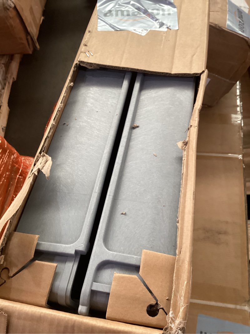 Condition photo showing New/Like New for YITAHOME Utility Cart on Wheels, 550 lbs 2 Shelf Heavy Duty Rolling Carts, 45 x 25 in Plastic Service Cart Work Carts with Wheels for Warehouse Garage School & Office, Cleaning, Gray