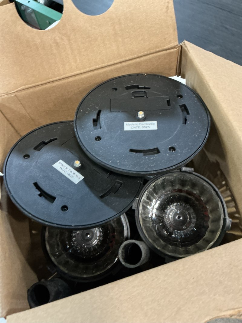 Condition photo showing As Is for harbor breeze 6 -pack 10 -lumens matte black solar led outdoor path light kit ( 3000-k )