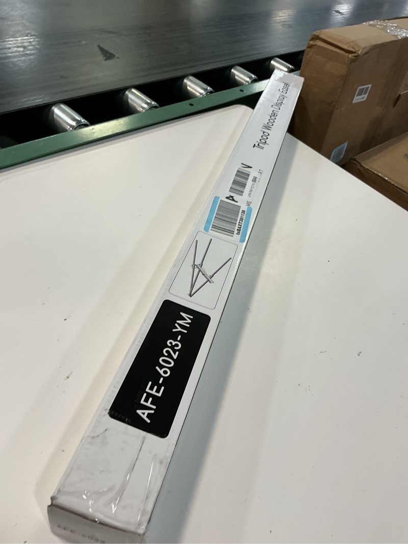 Condition photo showing Good Condition for meeden wood easel stand for display: wooden display tripod stand for posters pictures paintings - wedding decor holder for welcome sign