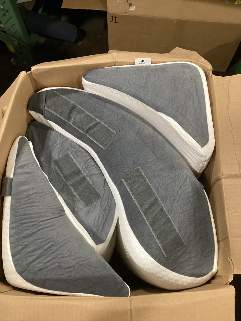 Condition photo showing As Is for set of 5 orthopedic wedge pillows for post-surgery recovery, adjustable wedge pillow for acid reflux relief, post-surgery bed wedge pillow, wedge pillows