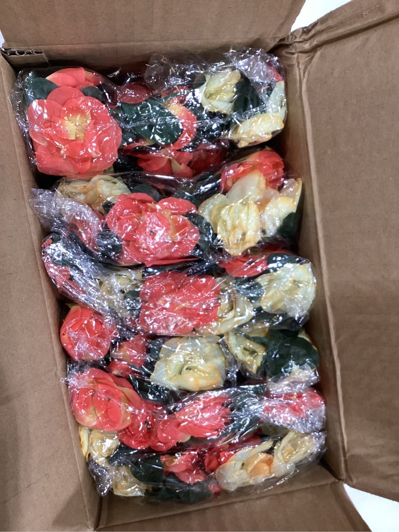 Condition photo showing Good Condition for 10 pcs 82ft flower garland, artificial rose garland flowers plants fake flower hanging rose ivy, birthday party valentine's day wedding wall arch decor?orange? orange 10 vines 82ft