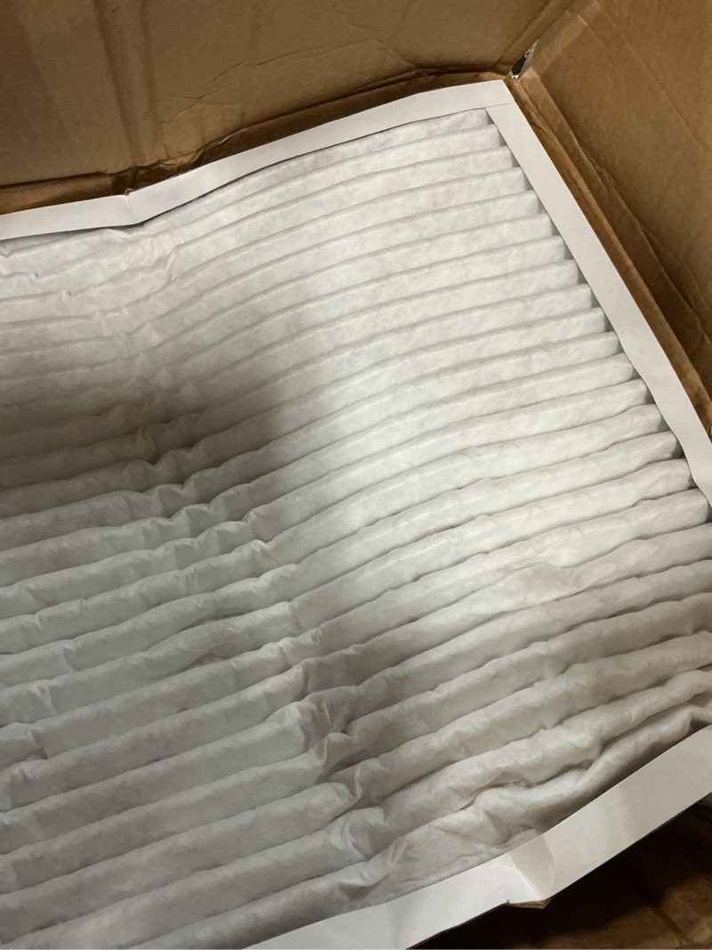 Condition photo showing As Is for amazon basics 20x20x1 air filter 6-pack, merv 11 ac furnace filters, dust, pet, allergy control, electrostatic (actual size: 19.75 x 19.75 x .75)