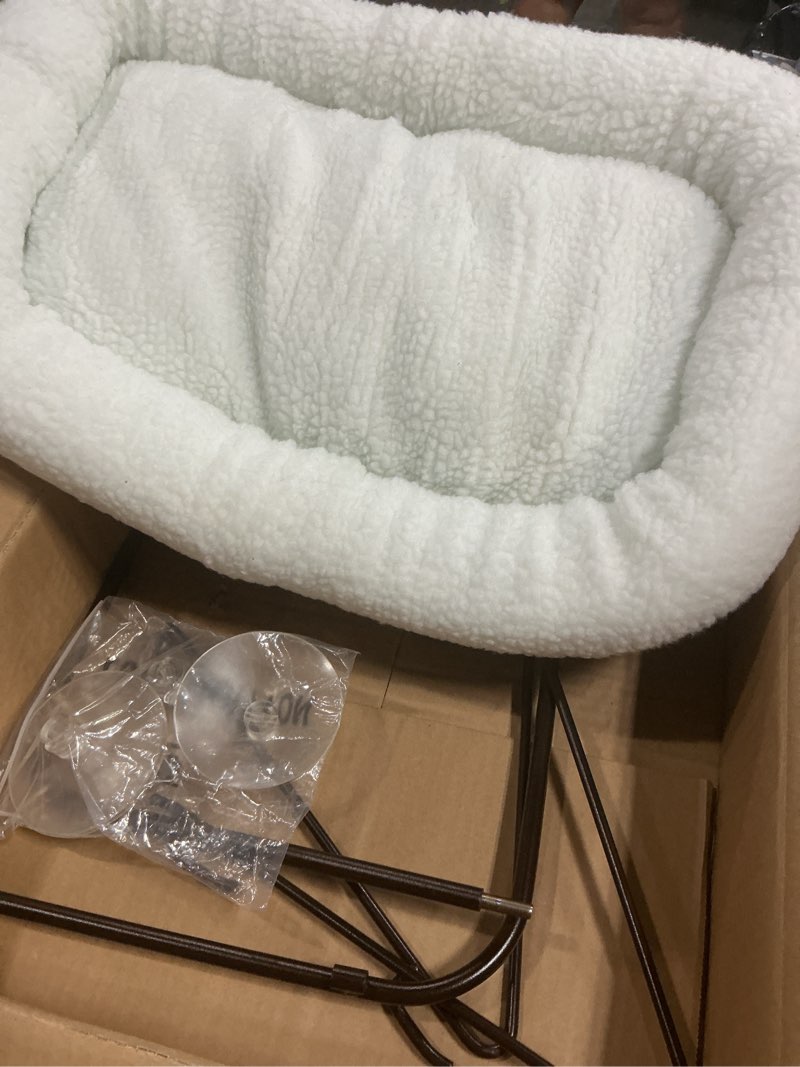 Condition photo showing Good Condition for zakkart cat window perch - 100% metal supported from below - comes with warm spacious pet bed - cat window hammock for large cats & kittens - for sunbathing, napping & overlooking (white)