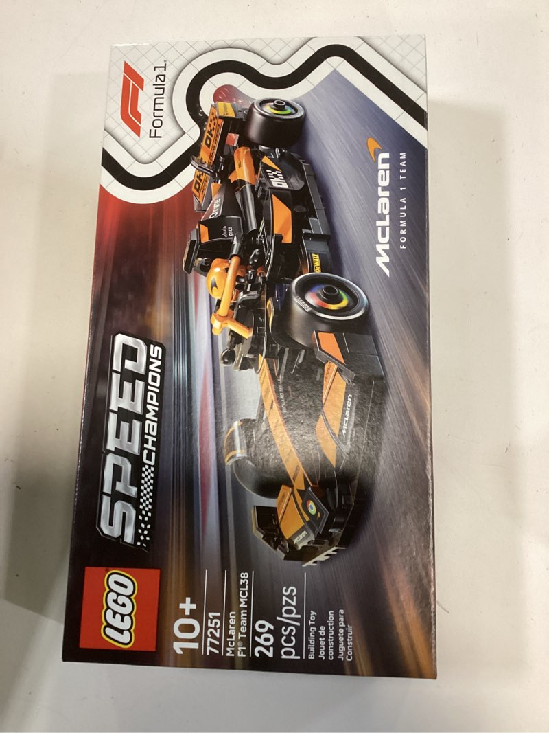 Condition photo showing New/Like New for LEGO Speed Champions McLaren F1 Team MCL38 Race Car Toy - Building Set for Kids, Boys & Girls, Ages 10+ - Toy Car for F1 Fans - Gift Idea for Birthday - 77251