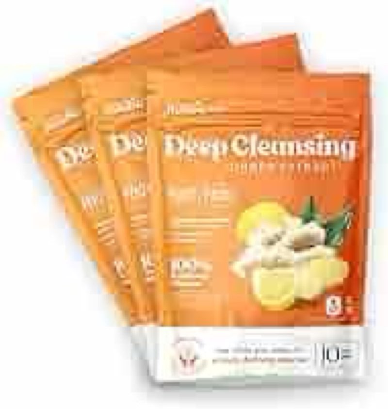 | Ginger Deep Cleansing Foot Pads for Better Sleep & Foot Care | Premium Japanese Organic Feet Pads with Ginger Powder (30 Pc) Ginger Pack of 3 | 30 Pc