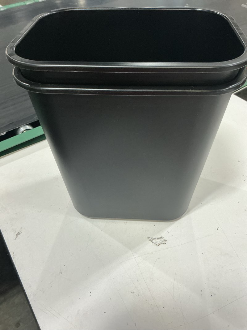 Condition photo showing New/Like New for pack of 2 rubbermaid fg295500bla small black 14 quart wastebasket