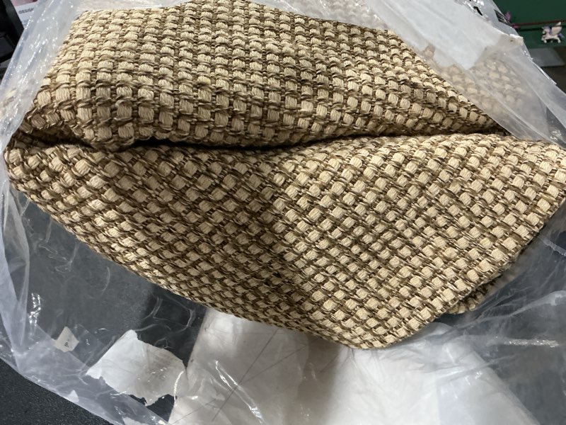 Condition photo showing Good Condition for kozyfly boho washable 4x5 entry woven area rug, braided throw rugs for entryway, non slip door mat indoor entrance, farmhouse carpet for foyer, bedroom, dining, office, orange beige/tan/brown 4'x5' orange beige/tan/brown