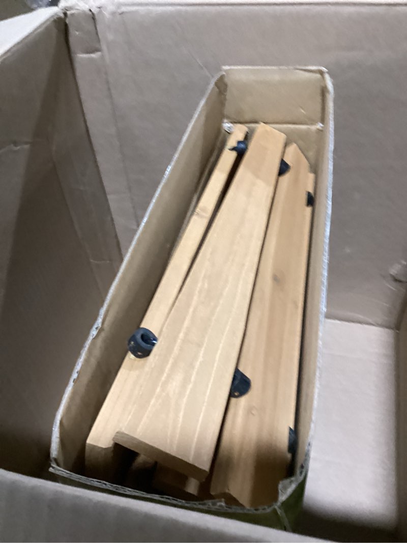 Condition photo showing New/Like New for 6FT Wooden Garden Pathway, Roll Out Wooden Curved Pathway Weather-Resistant Walkway for Outdoor Patios 17" W Roll Out Hardwood Walkway with Non-Slip Surface Wedding Party Pathways (Curved) 6FT-Curved