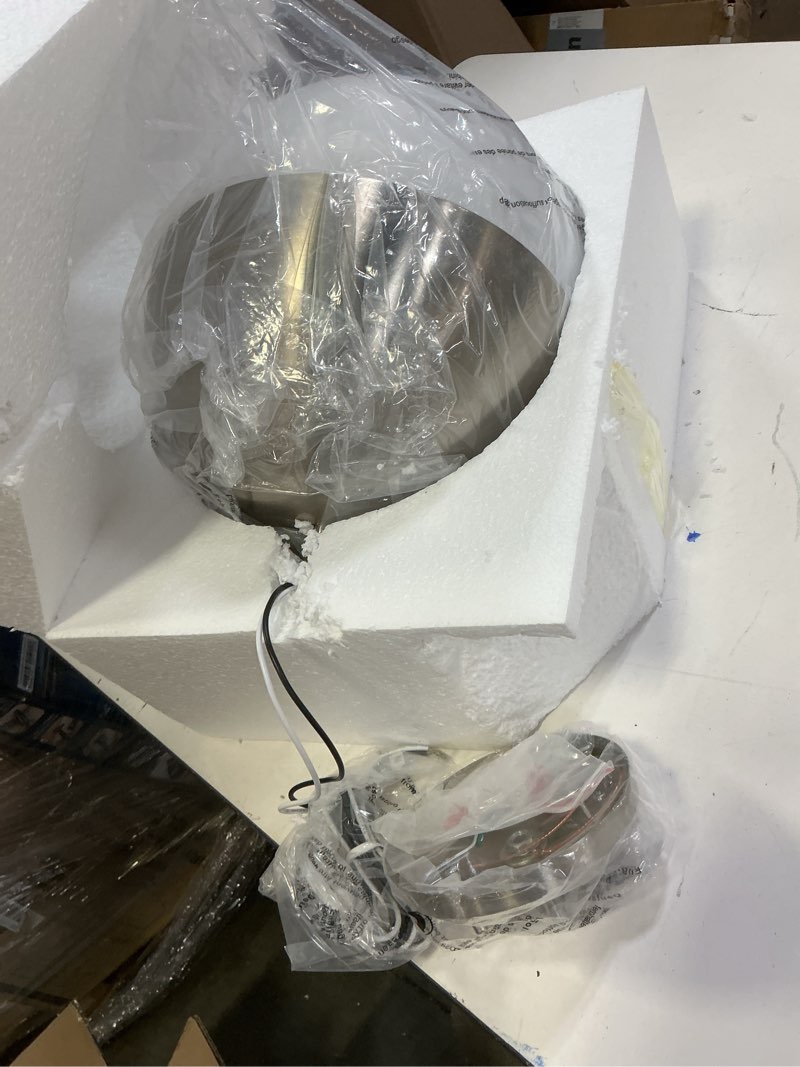 Condition photo showing Good Condition for 10in brushed nickel pendant light globe glass kitchen island pendant light fixtures modern frosted glass hanging light milky white ball pendant lights for kitchen sink dining room entry bathroom milky glass brushed nickel