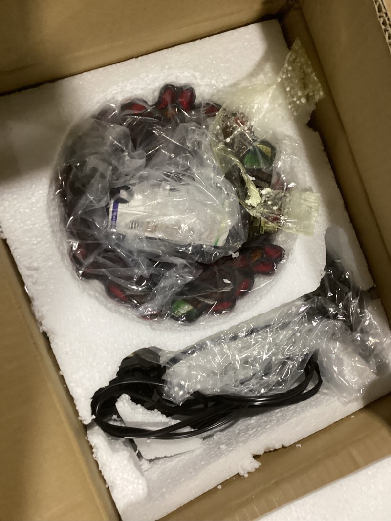 Condition photo showing New/Like New for Tiffany Table Lamp Green Pearls Baroque Style Stained Glass Desk Light Small Tiffany Style Bedside Lamp with LED Bulb for Bedroom Living Room Office Decor