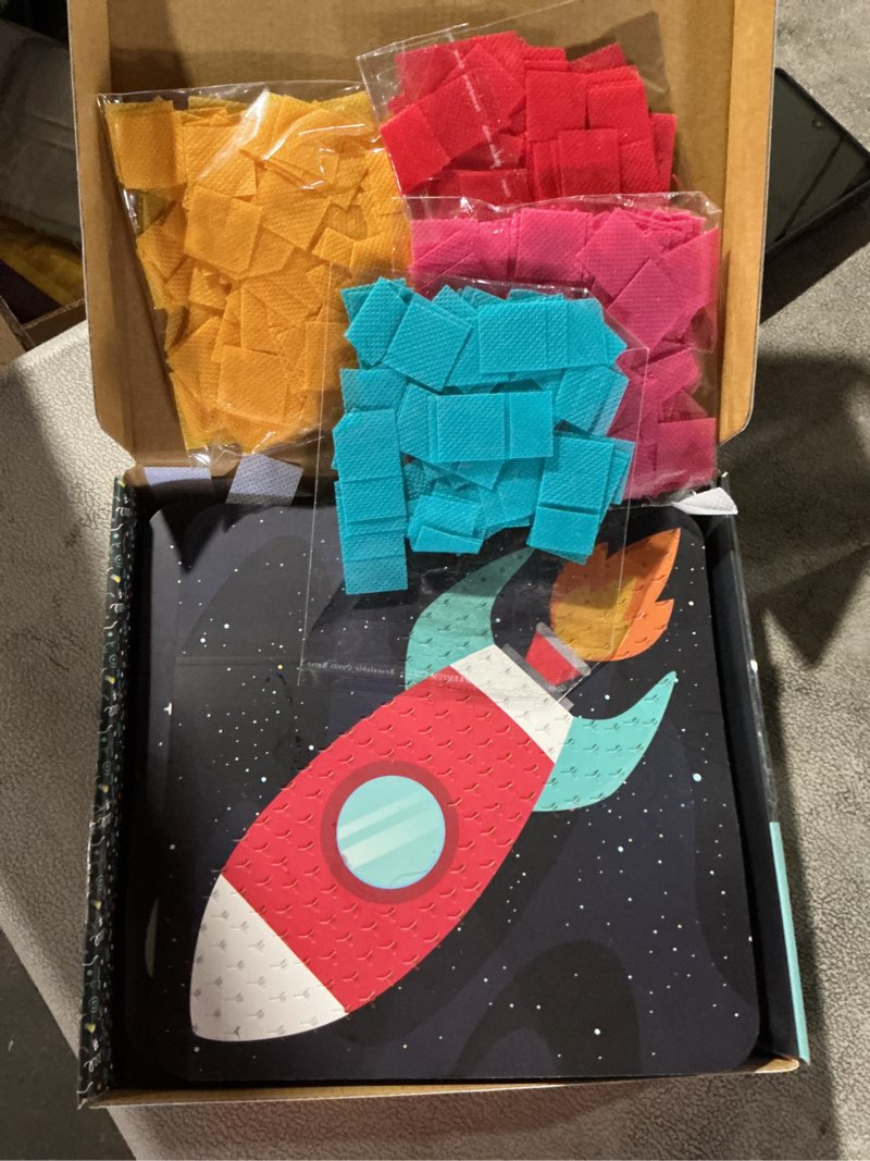 Condition photo showing As Is for jackinthebox Poke Poke Art for Kids – Space Theme, Mess-Free Fabric Art and Craft, Flower Pressing Kits, Gift for Kids, Toys for Girls and Boys Ages 4 5 6 7 8