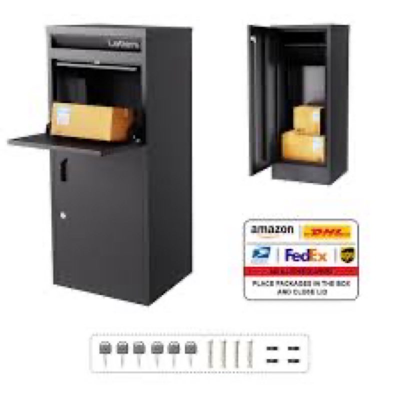 Merapi Parcel Drop Boxes for Outside, 16.3" *15.2"* 40.4" Cold-Rolled Steel Delivery Box for Package