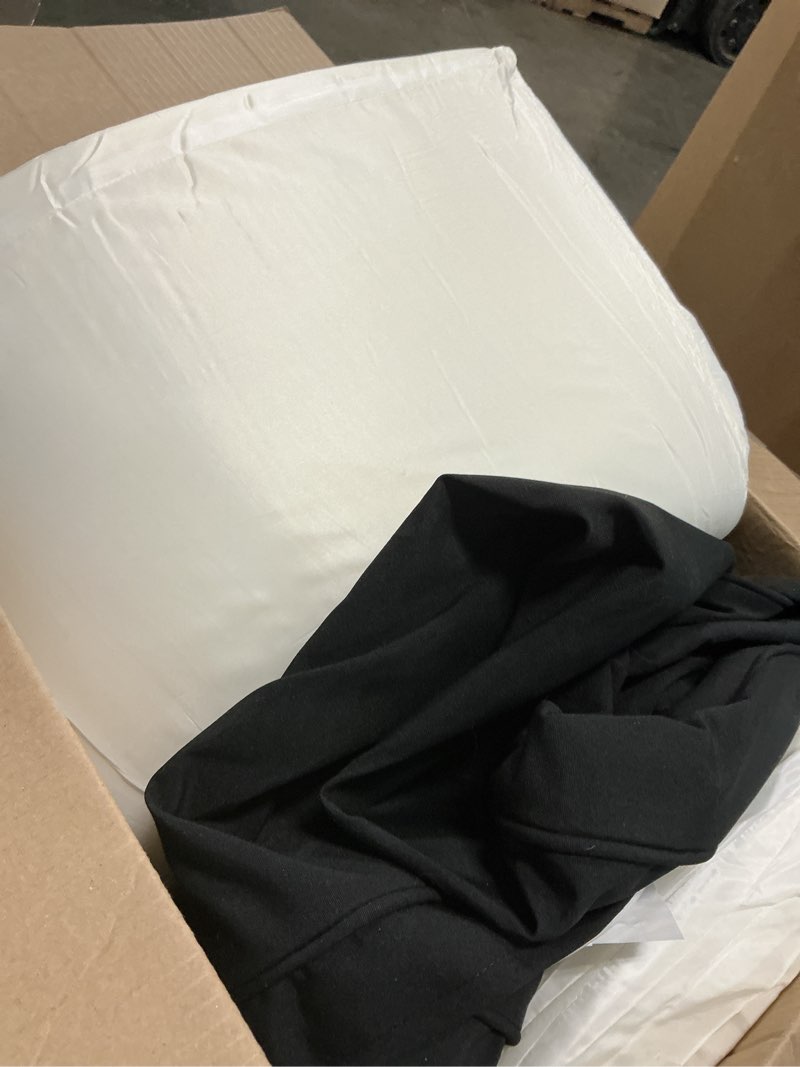Condition photo showing As Is for outdoor chair cushions set of 6, 18.5 x 16 inch patio chair cushions, water resistant, non-slip ties (black) 1 - black 18.5x16x3|6 pack