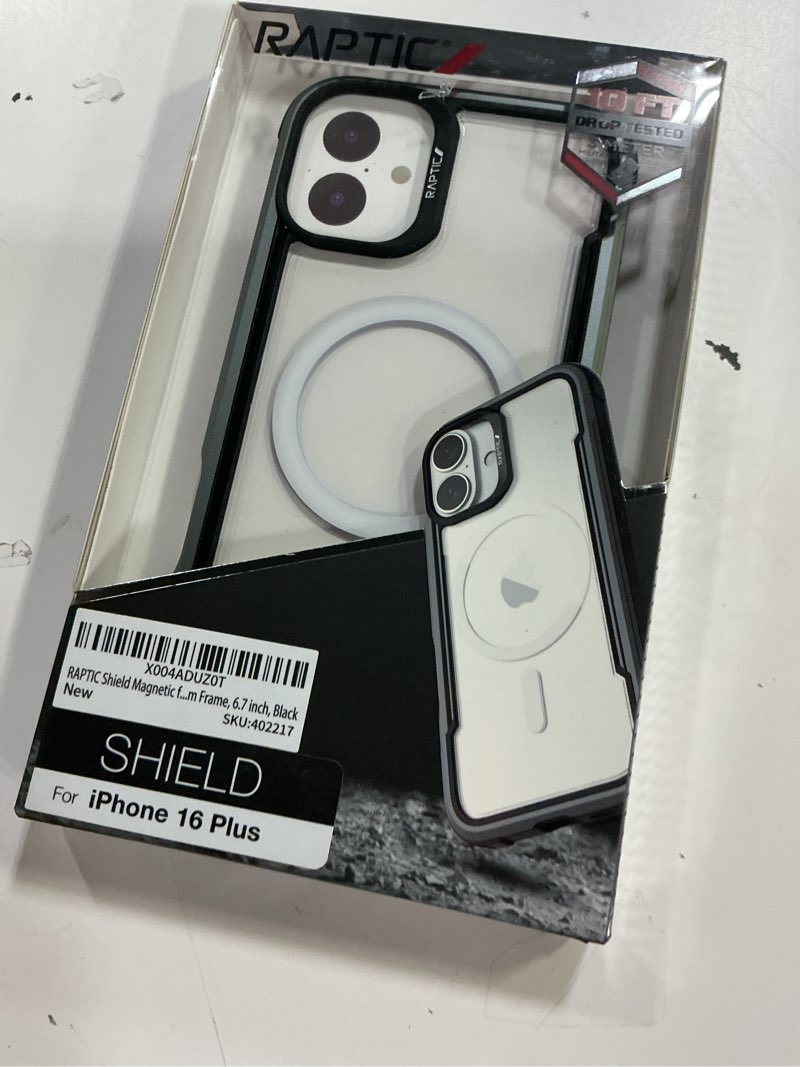 Condition photo showing New/Like New for raptic shield 2.0 for iphone 16 plus, 13ft drop tested clear case, anti-fingerprint, 6.7 inch, blue iphone 16 plus blue