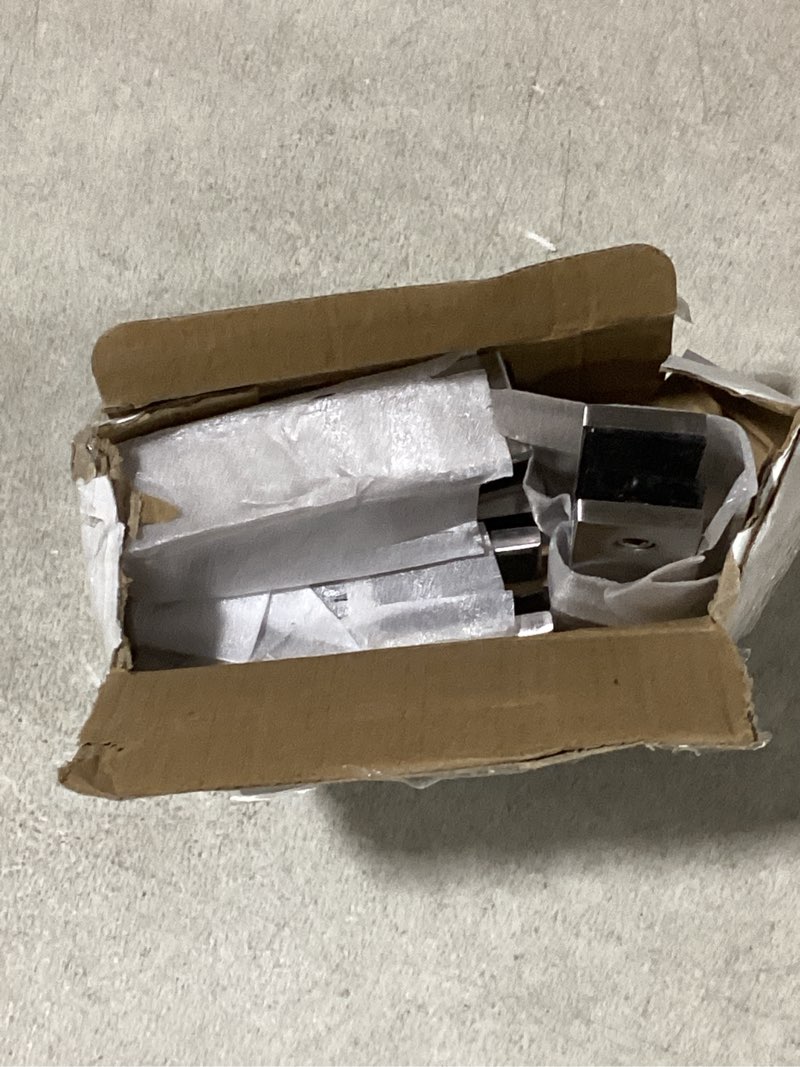 Condition photo showing Good Condition for 4-pack 180 degree glass to glass railing clamp, stainless steel 304 adjustable balustrade bracket, fits 0.39"-0.53" glass thickness, glass shelf support for balcony deck stairs railing 180 degree 4