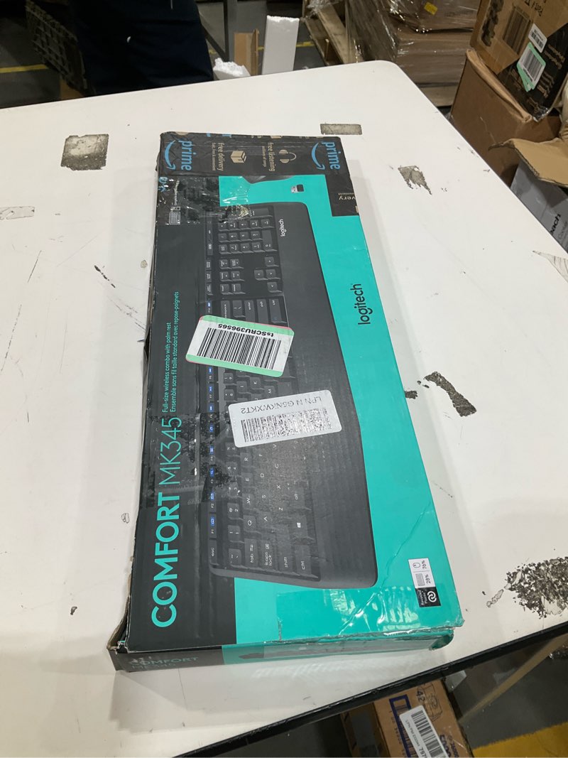 Condition photo showing Good Condition for logitech mk345 wireless keyboard and mouse combo with palm rest, 2.4 ghz usb receiver, compatible with pc, laptop, black 1